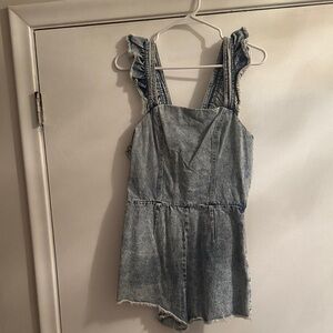Denim Ruffle Romper